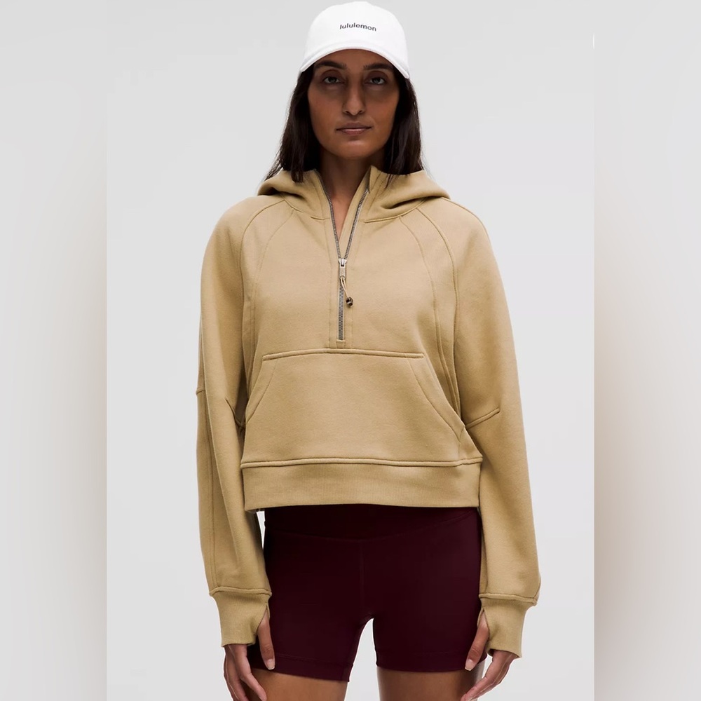 Lululemon Scuba Oversized Half-Zip Hoodie in beige